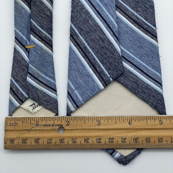 Michael Kors Lands End Silk Neckties Lot of 3 / 1 Bow Tie Striped Blue Orange - Picture 10 of 16